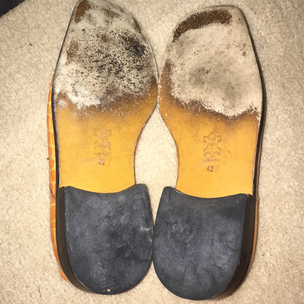 Modium Orange Crocodile Pattern Leather Shoes - image 3